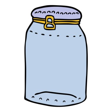 çizgi film doodle cam kavanoz