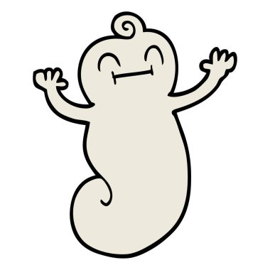 elle çizilmiş doodle tarzı çizgi film mutlu hayalet