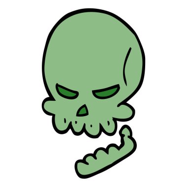 çizgi film doodle Cadılar Bayramı kafatası