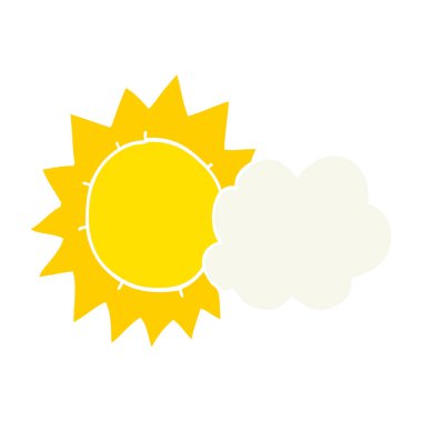 düz renk tarzı çizgi film hava