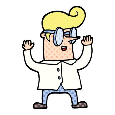 çizgi roman tarzı karikatür inek adam