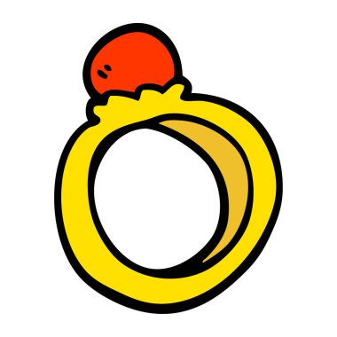 elle çizilmiş doodle tarzı çizgi film nişan yüzüğü