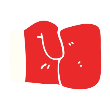 düz renk illüstrasyon karikatür boks eldiveni