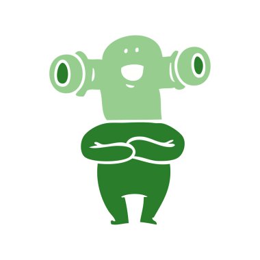 dost düz renk tarzı çizgi film yabancı