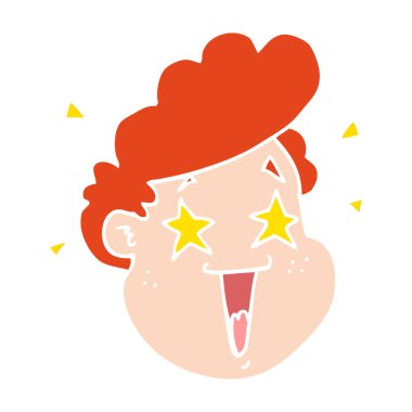 düz renk stil karikatür mutlu yüz