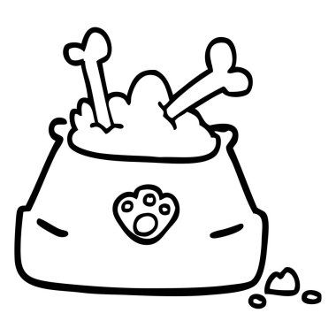 çizgi çizme çizgi film evde beslenen hayvan kase