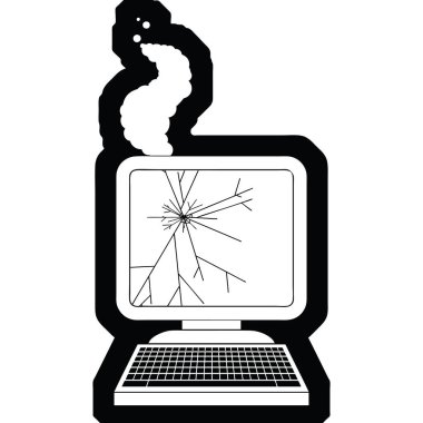 kırık bilgisayar grafik vektör çizim simgesi