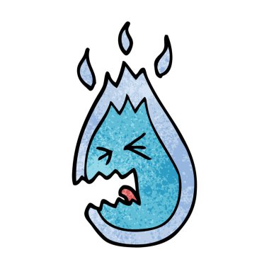 çizgi film doodle çığlık alev