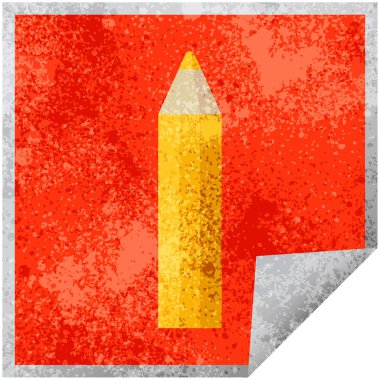 turuncu boyama kalem grafik vektör çizim kare etiketi