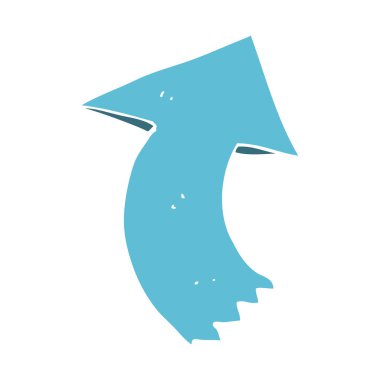 düz renk tarzı çizgi film işaret eden ok