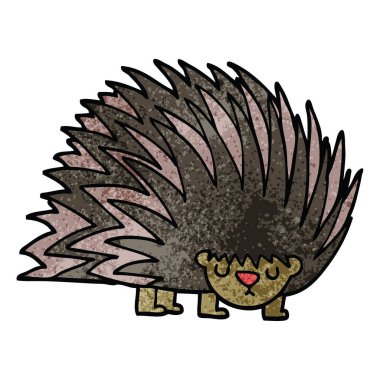 çizgi film doodle dikenli kirpi