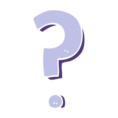 düz renk tarzı çizgi film soru işareti