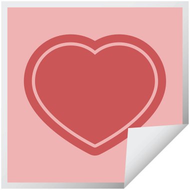 kalp sembol grafik vektör çizim kare etiketi