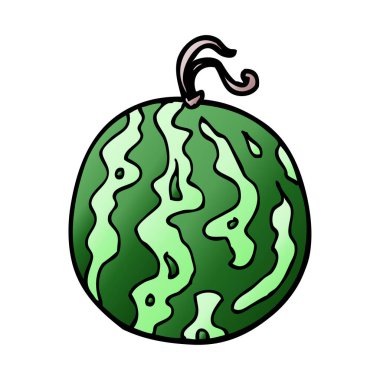 çizgi film doodle kavun, vektör çizim