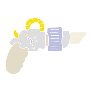 düz renk tarzı çizgi film ışın silahı