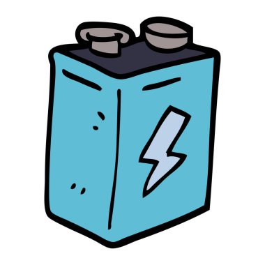 çizgi film doodle pil, vektör çizim 