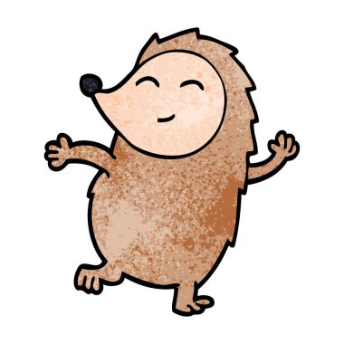 çizgi film doodle mutlu kirpi