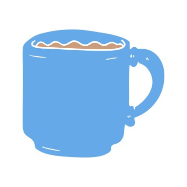 düz renk tarzı çizgi film kahve kupa