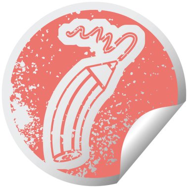 sıkıntılı etiket simge tasarlamak bir çizgi çekerek bir kalem