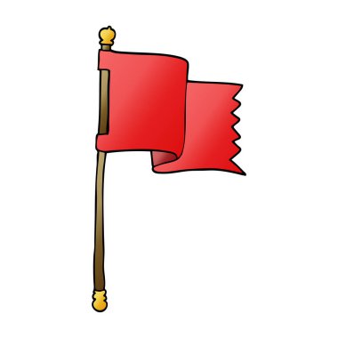 çizgi film doodle dalgalanan bayrak