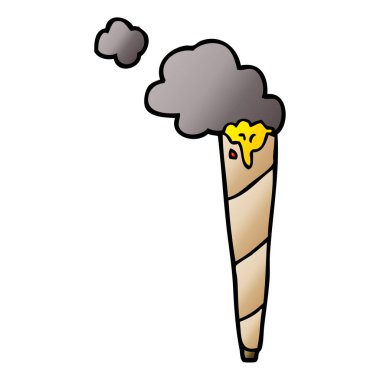 Sigara haddelenmiş karikatür doodle