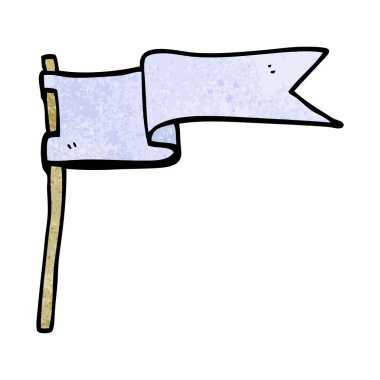 doodle bayrak rüzgarda sallayarak çizgi film