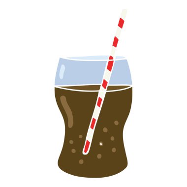 Gazlı İçecek düz renkli çizimi