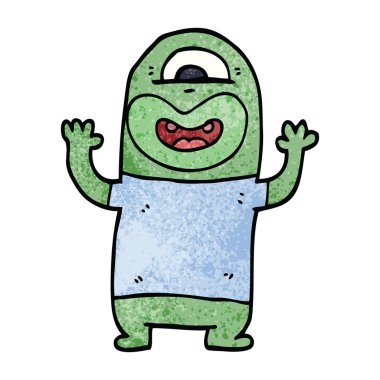 çizgi film doodle uzaylı canavar