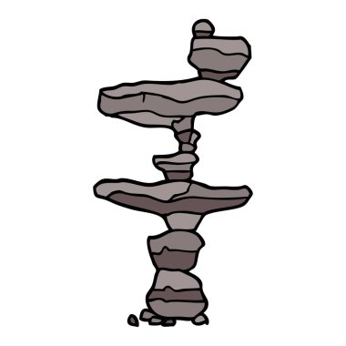 Doodle kayalar karikatür, illüstrasyon vektör