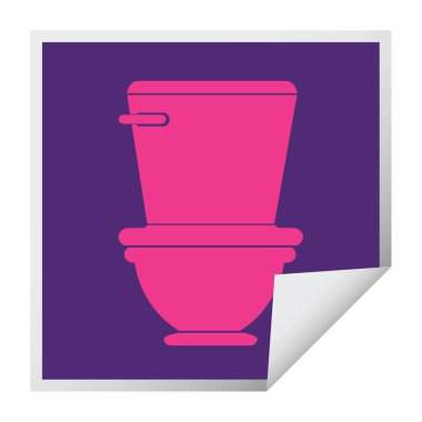 tuvalet etiket vektör çizim peeling kare