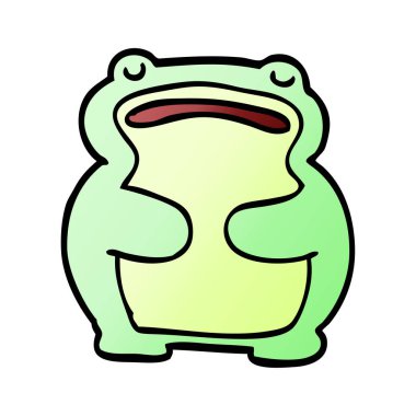 çizgi film doodle kurbağa beyaz arka plan üzerinde