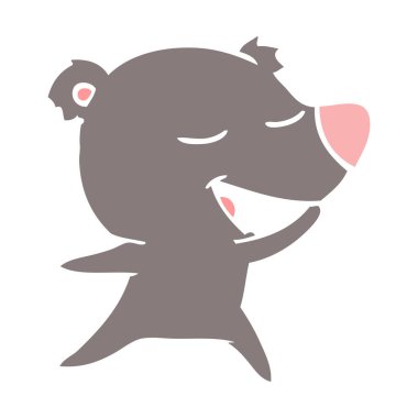 düz renk tarzı çizgi film ayı