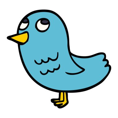 çizgi film doodle kuş ararken