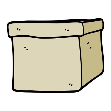 elle çizilmiş doodle tarzı çizgi film karton kutu