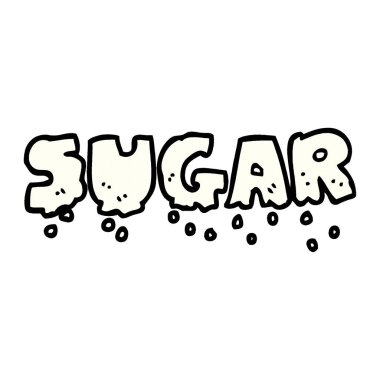 çizgi film doodle kelime şeker