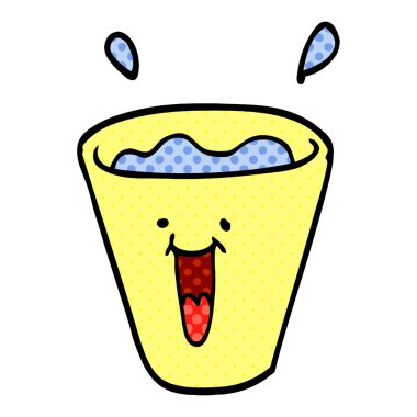 çizgi film doodle mutlu içecekler