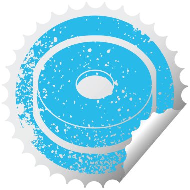 çörek sıkıntılı etiket grafik illüstrasyon simge