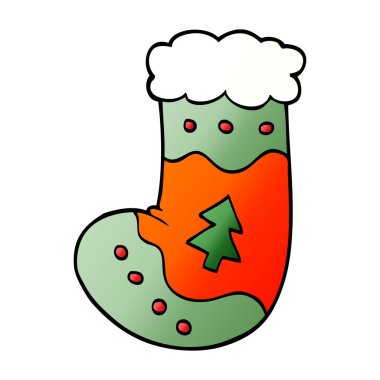 çizgi film doodle Noel çorap