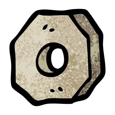 Grunge dokulu illüstrasyon karikatür vida somun