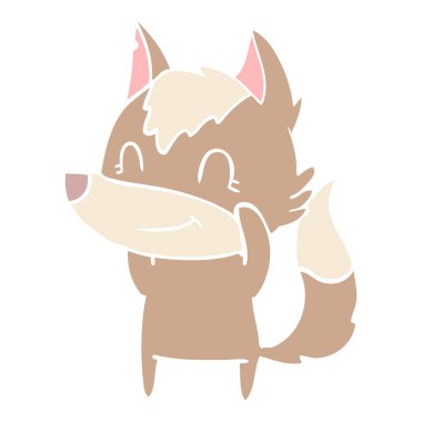 dost düz renk tarzı çizgi film kurt