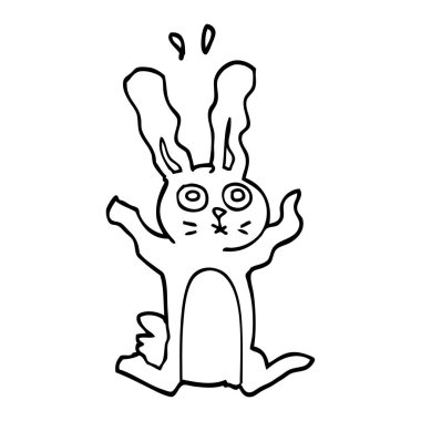 çizim karikatür tavşan heyecanlı