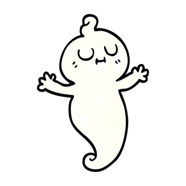 çizgi film doodle hayalet, vektör çizim