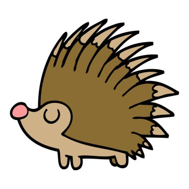 çizgi film doodle dikenli kirpi