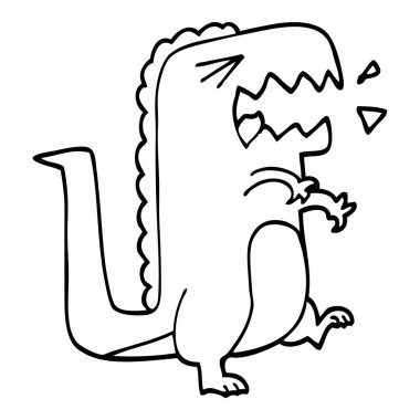 çizim karikatür kükreyen t rex