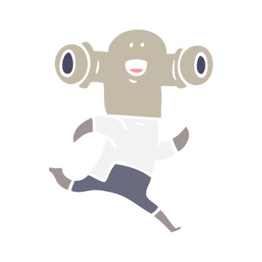 dost düz renk tarzı çizgi film yabancı çalışan