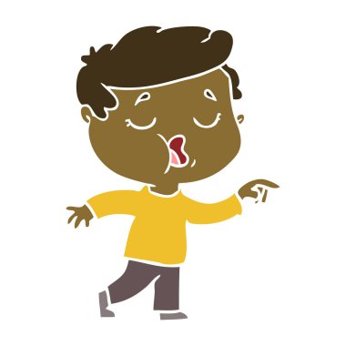 konuşan düz renk tarzı çizgi film adam