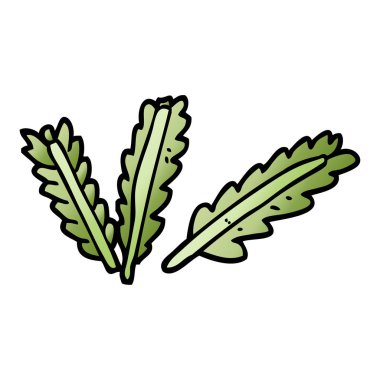 çizgi film dağınık doodle yaprakları