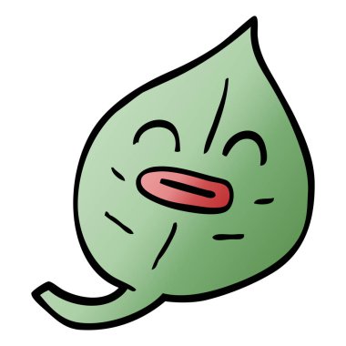 çizgi film doodle yaprak, vektör çizim