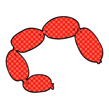 çizgi film doodle sosis beyaz