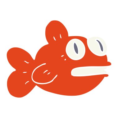 düz renk tarzı çizgi film balık